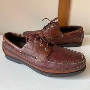 H.S. Trask & Co Mens Classic Brown Leather Boat Shoes Size 11
